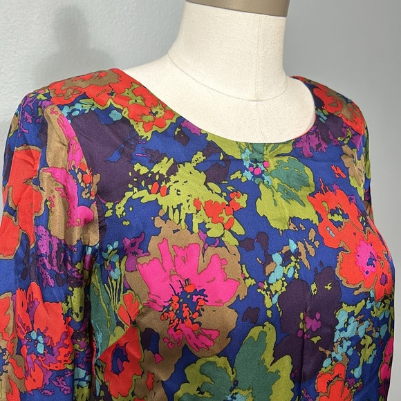 J. Crew Jules Silk Dress in Ashbury Floral Size 0- gently used - Picture 14 of 15